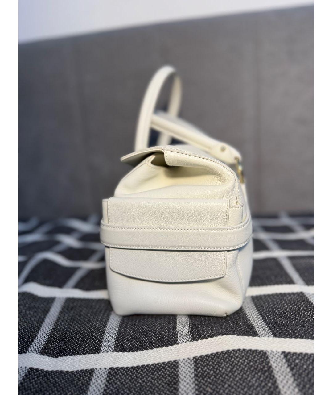 FERRAGAMO Белая кожаная сумка с короткими ручками, фото 3