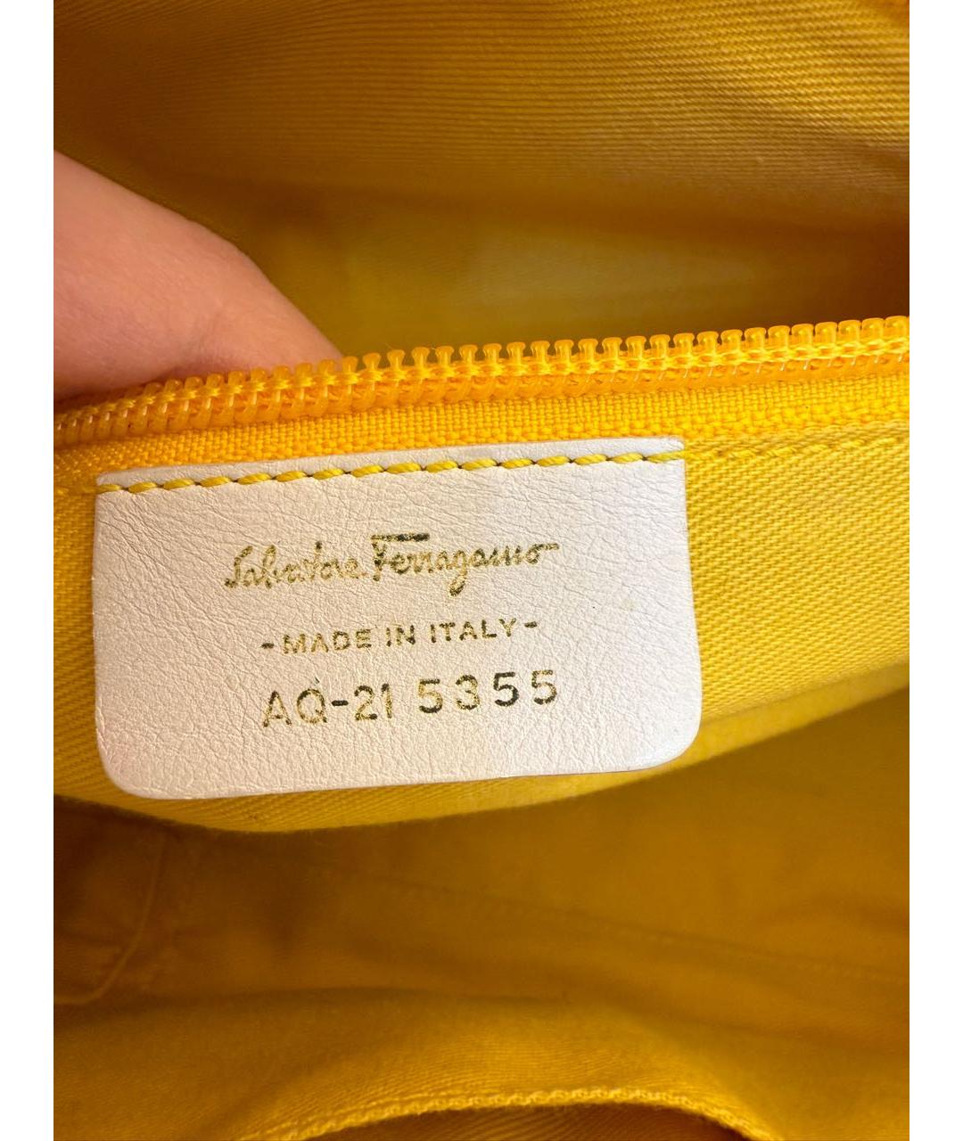 FERRAGAMO Белая кожаная сумка с короткими ручками, фото 8