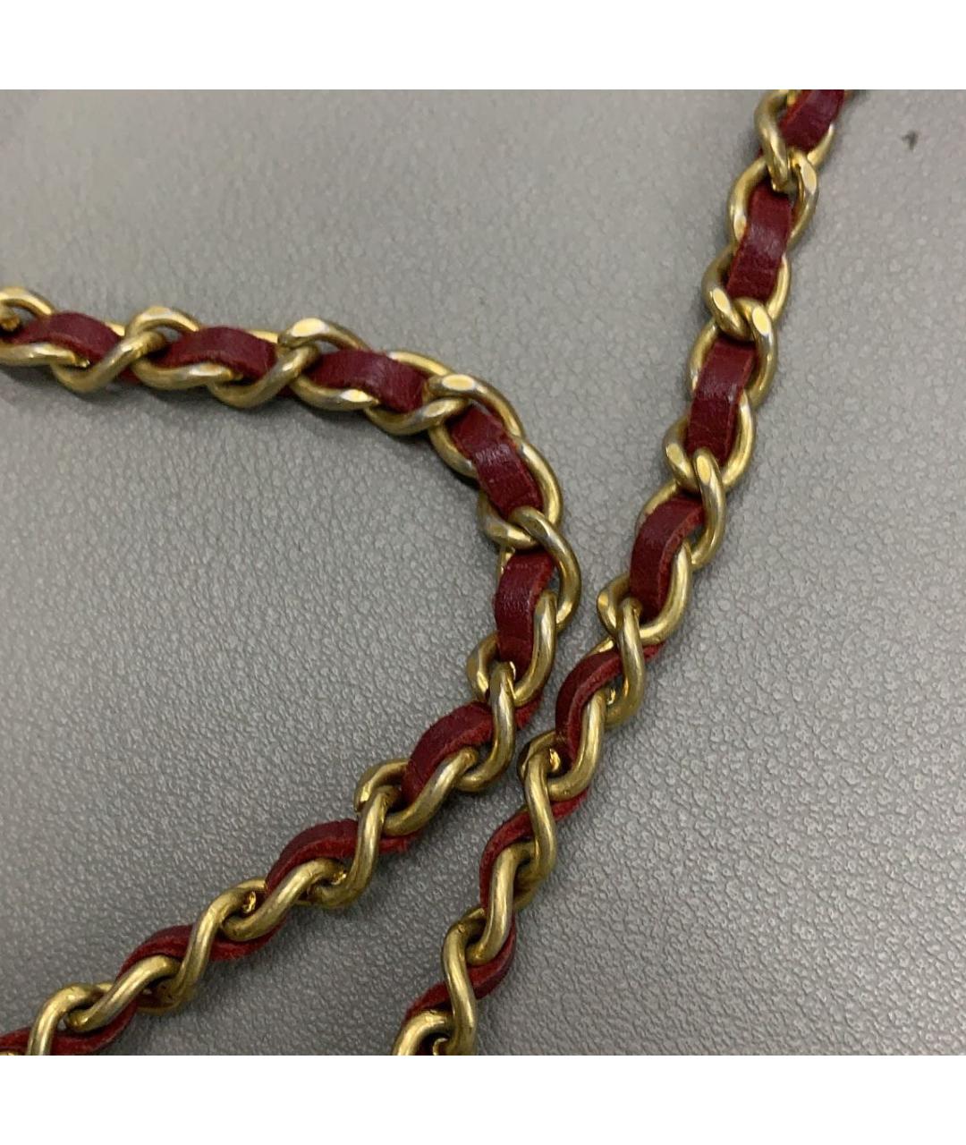 CHANEL Бордовая кожаная сумка через плечо, фото 6