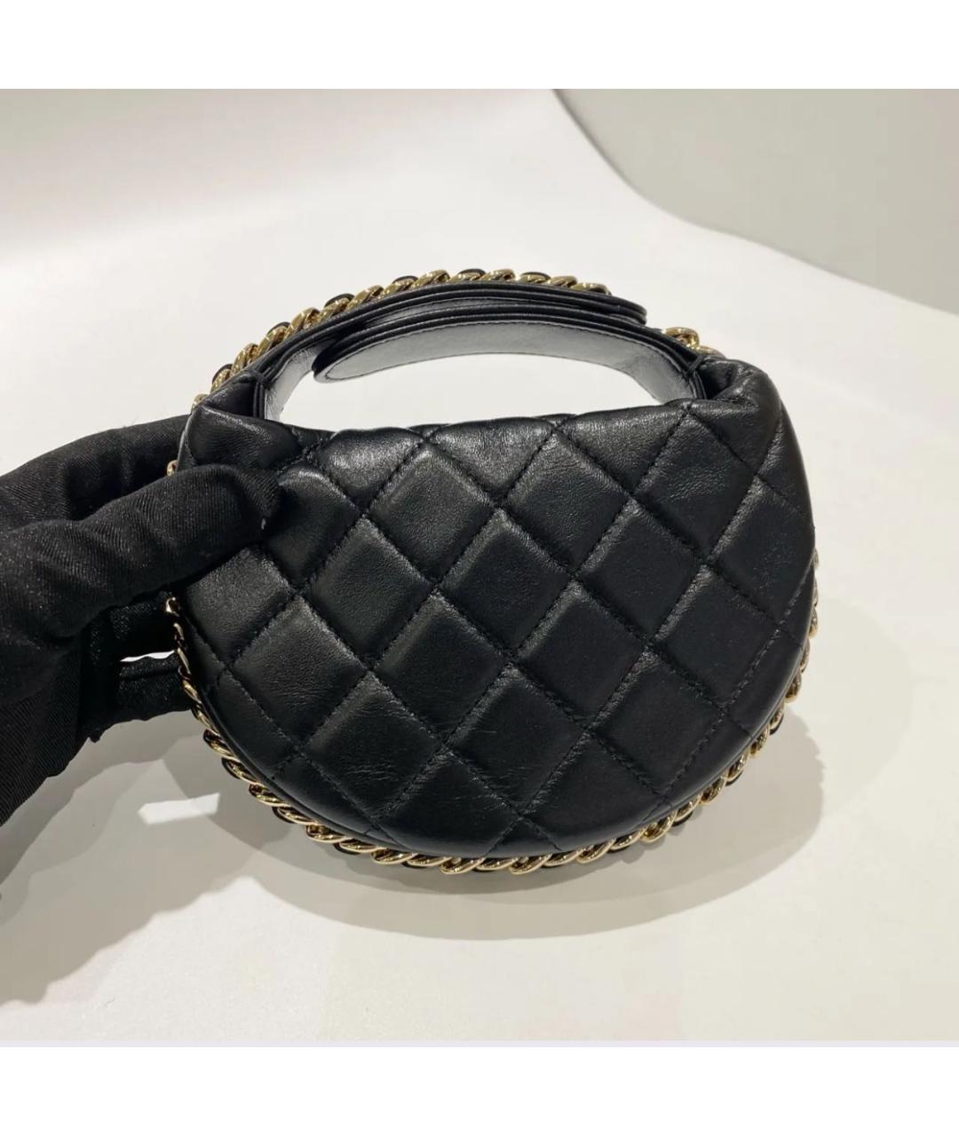 CHANEL Черная кожаная сумка с короткими ручками, фото 2