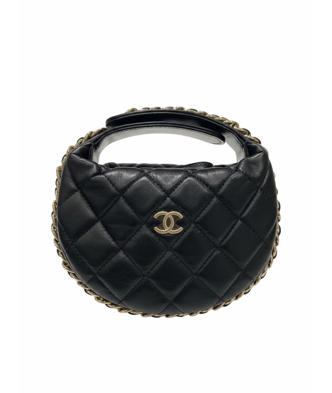 CHANEL Черная кожаная сумка с короткими ручками, фото 1