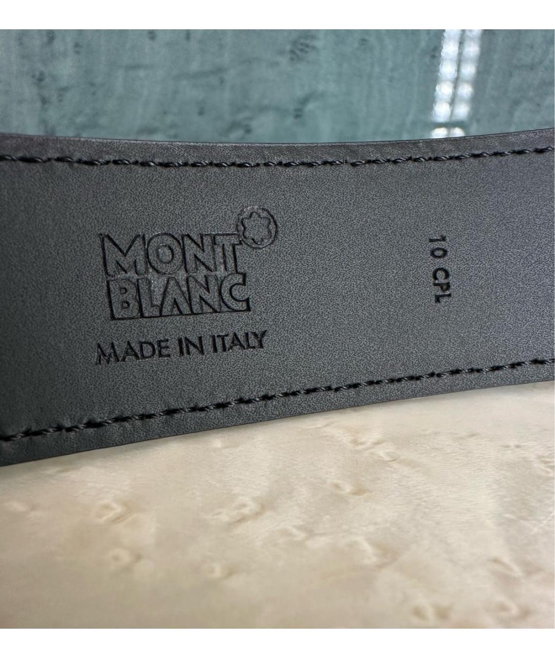 MONTBLANC Черный кожаный ремень, фото 3