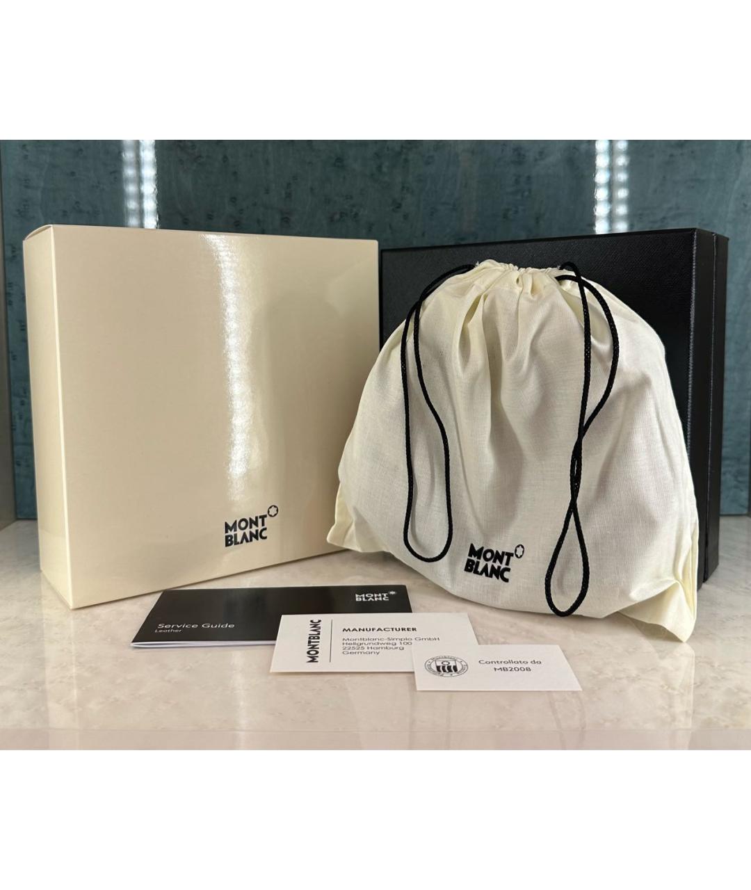 MONTBLANC Черный кожаный ремень, фото 8