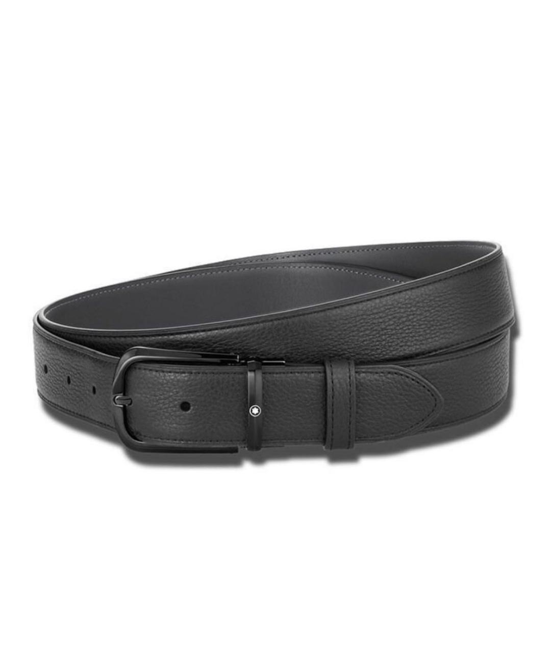 MONTBLANC Черный кожаный ремень, фото 1