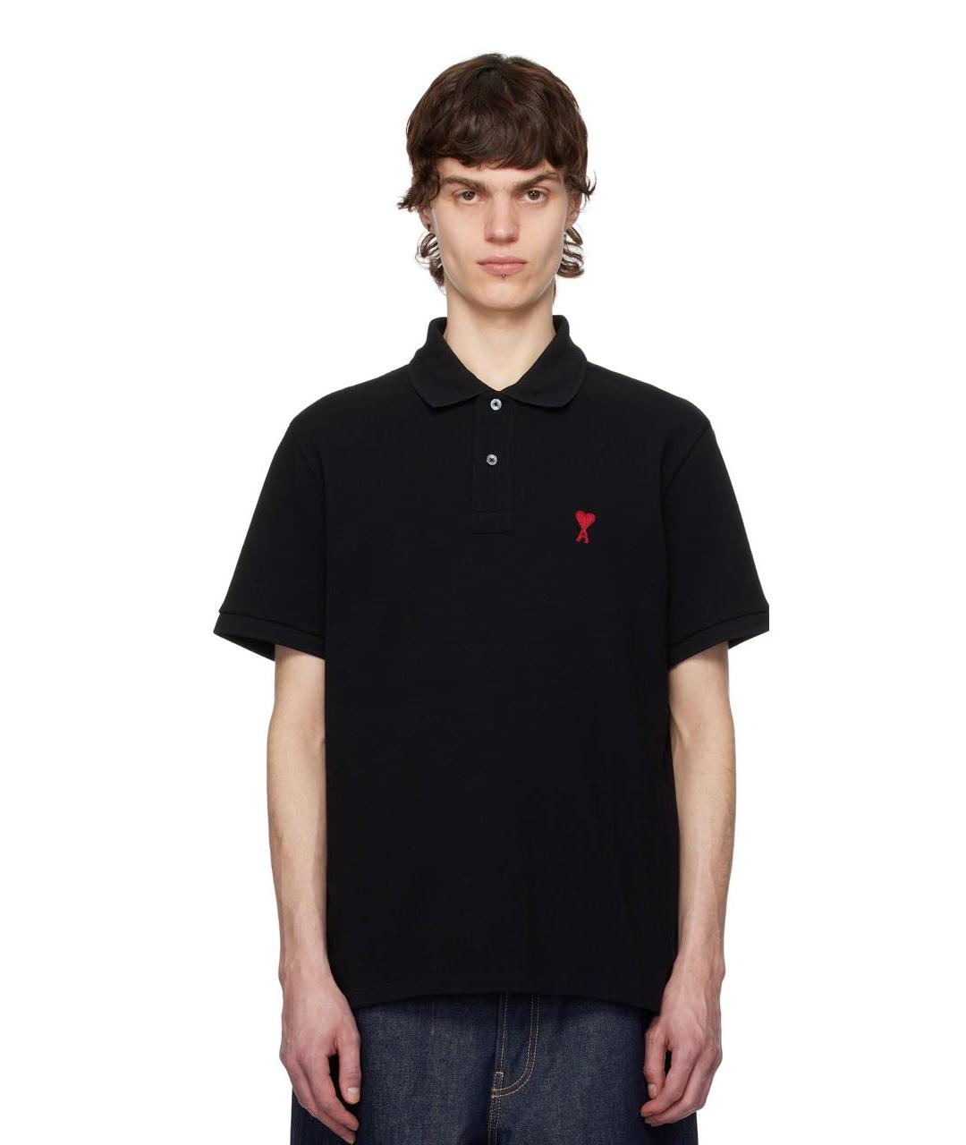 Ami Paris Черная хлопковая футболка, фото 2