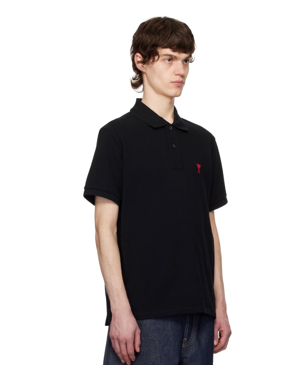 Ami Paris Черная хлопковая футболка, фото 3