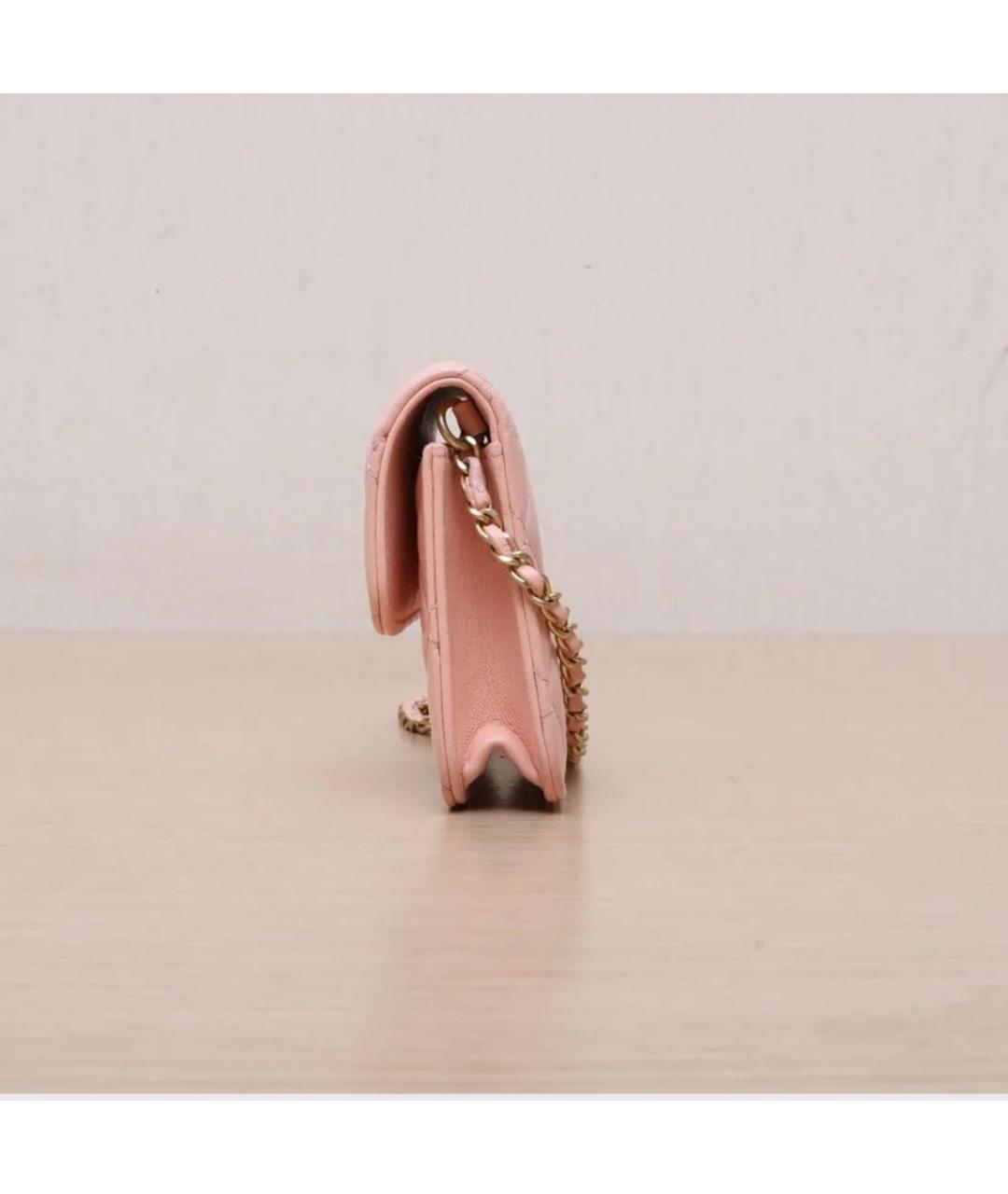 CHANEL Розовая кожаная сумка через плечо, фото 2