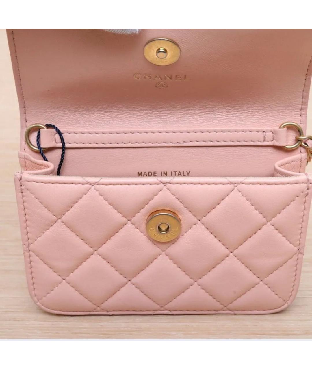 CHANEL Розовая кожаная сумка через плечо, фото 7