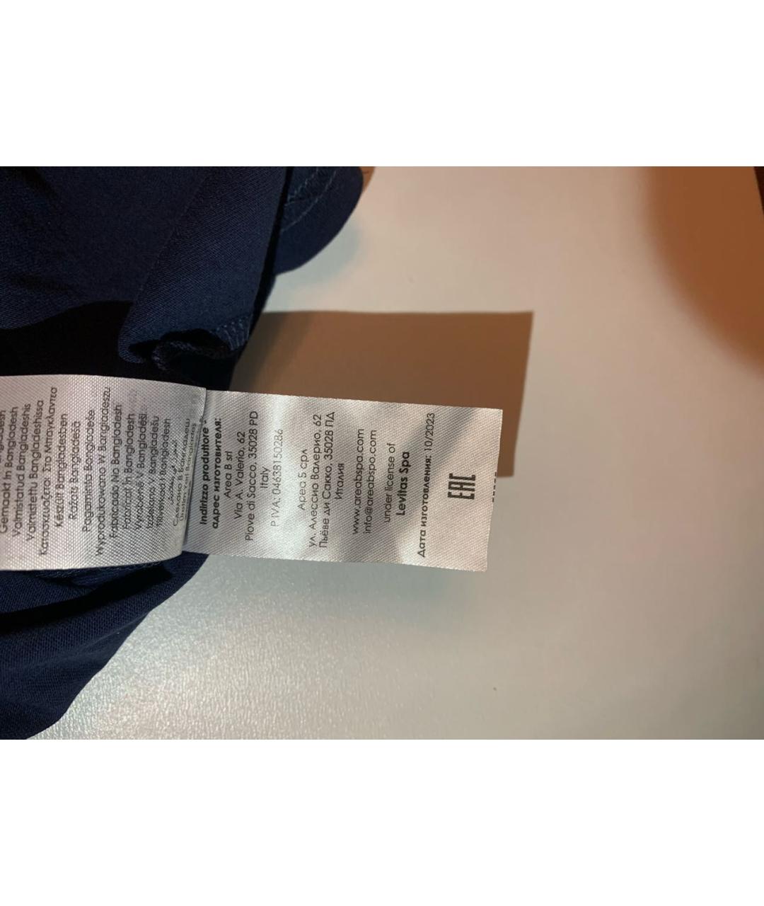 BIKKEMBERGS Темно-синяя хлопковая футболка, фото 5