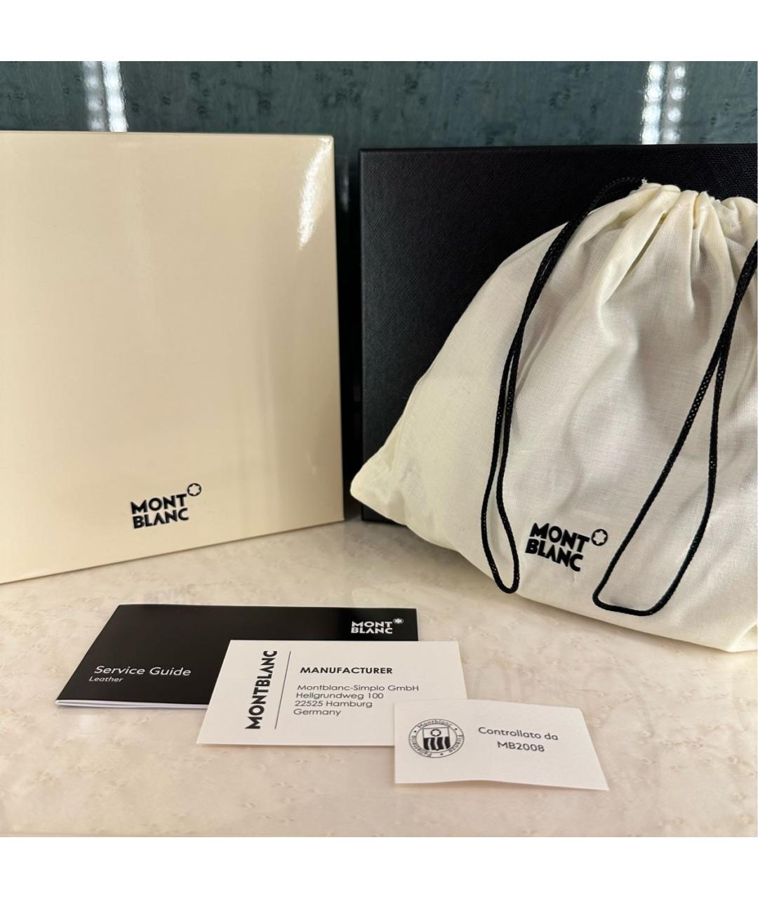 MONTBLANC Черный кожаный ремень, фото 8
