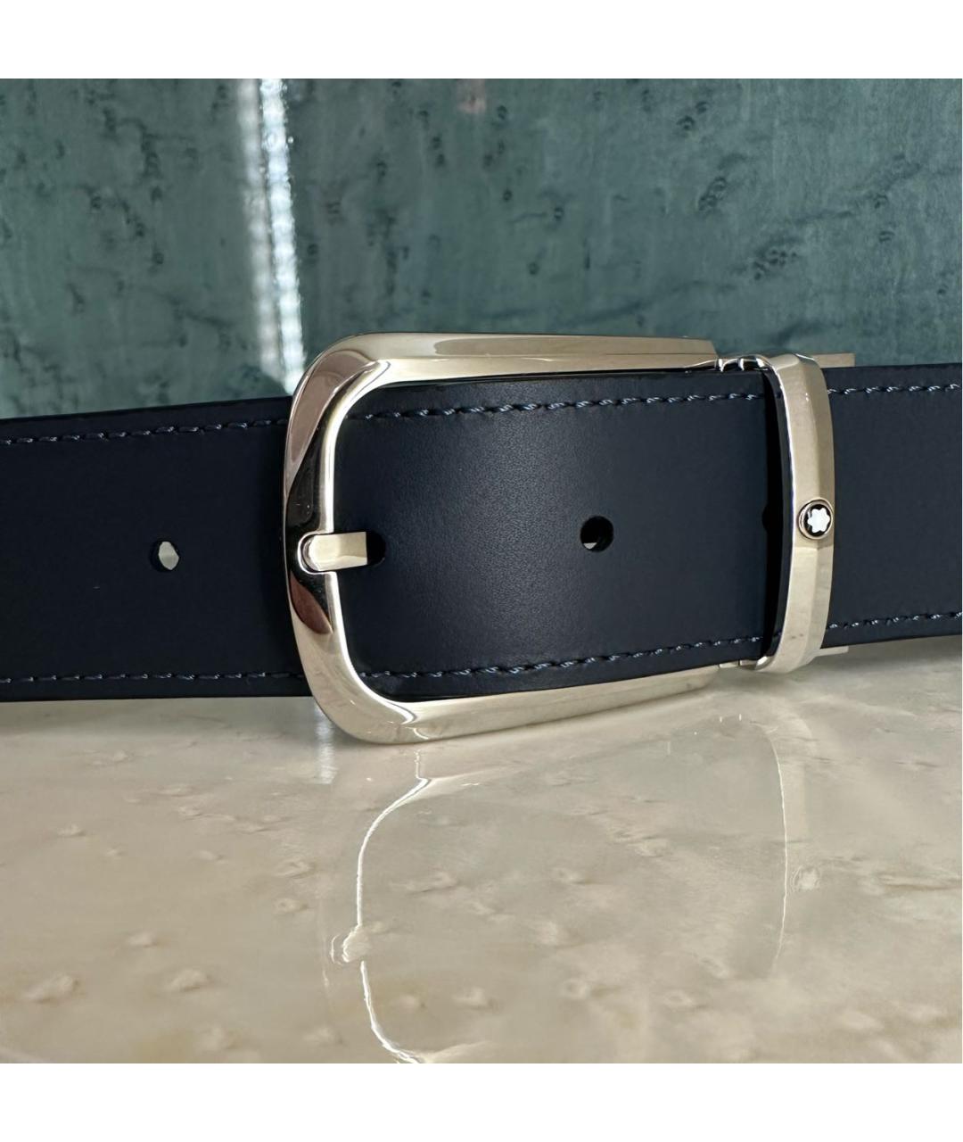 MONTBLANC Черный кожаный ремень, фото 6