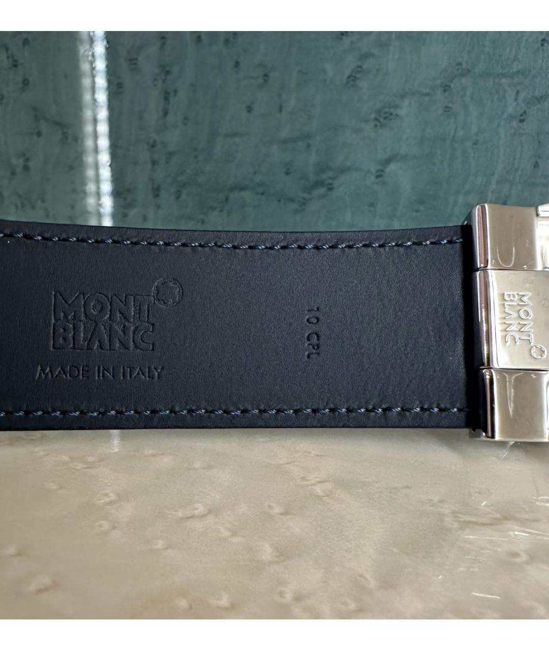 MONTBLANC Черный кожаный ремень, фото 4