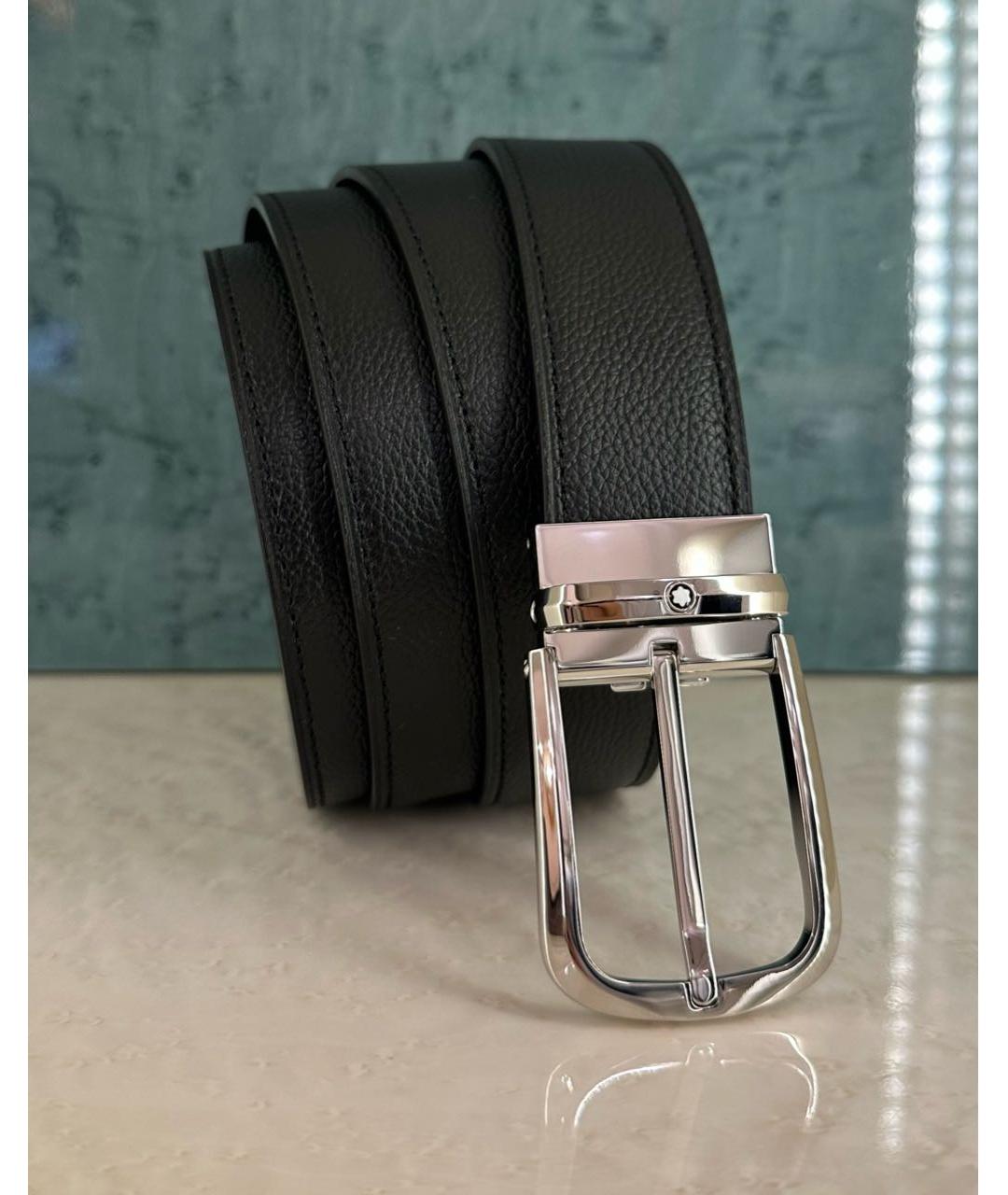 MONTBLANC Черный кожаный ремень, фото 2