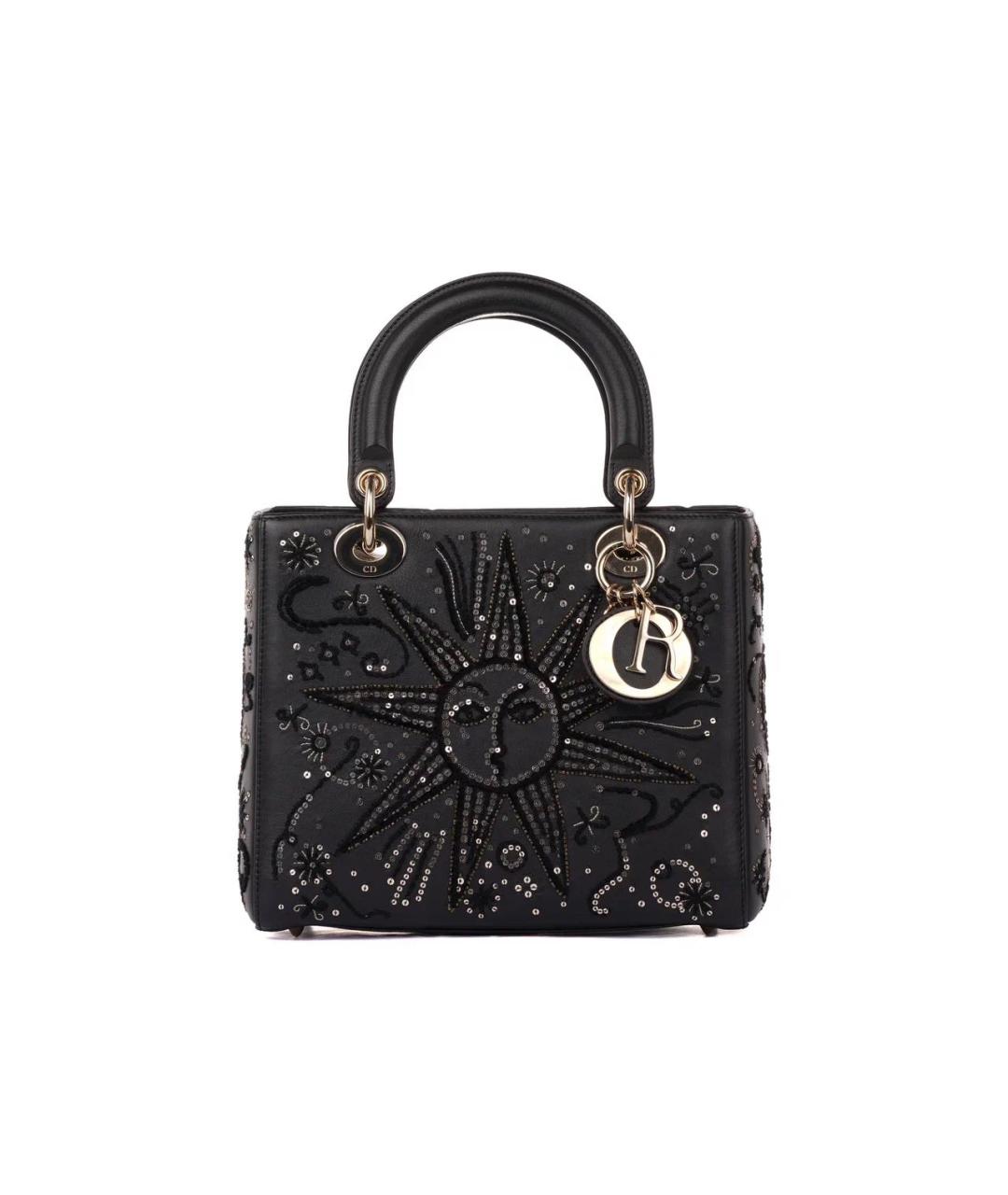 CHRISTIAN DIOR Черная кожаная сумка с короткими ручками, фото 2