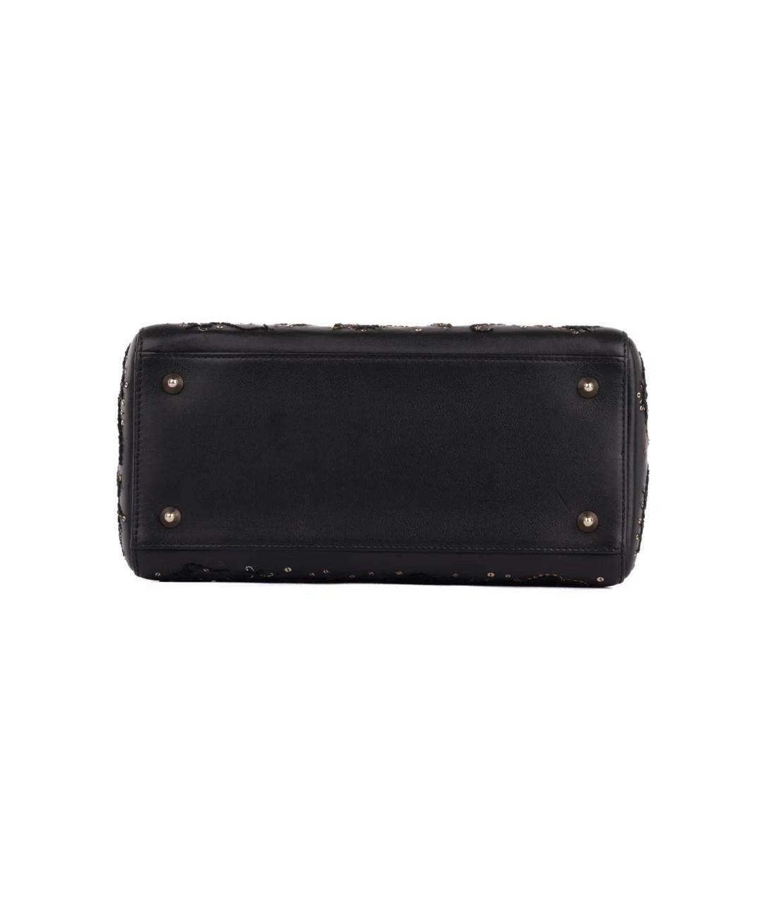 CHRISTIAN DIOR Черная кожаная сумка с короткими ручками, фото 7