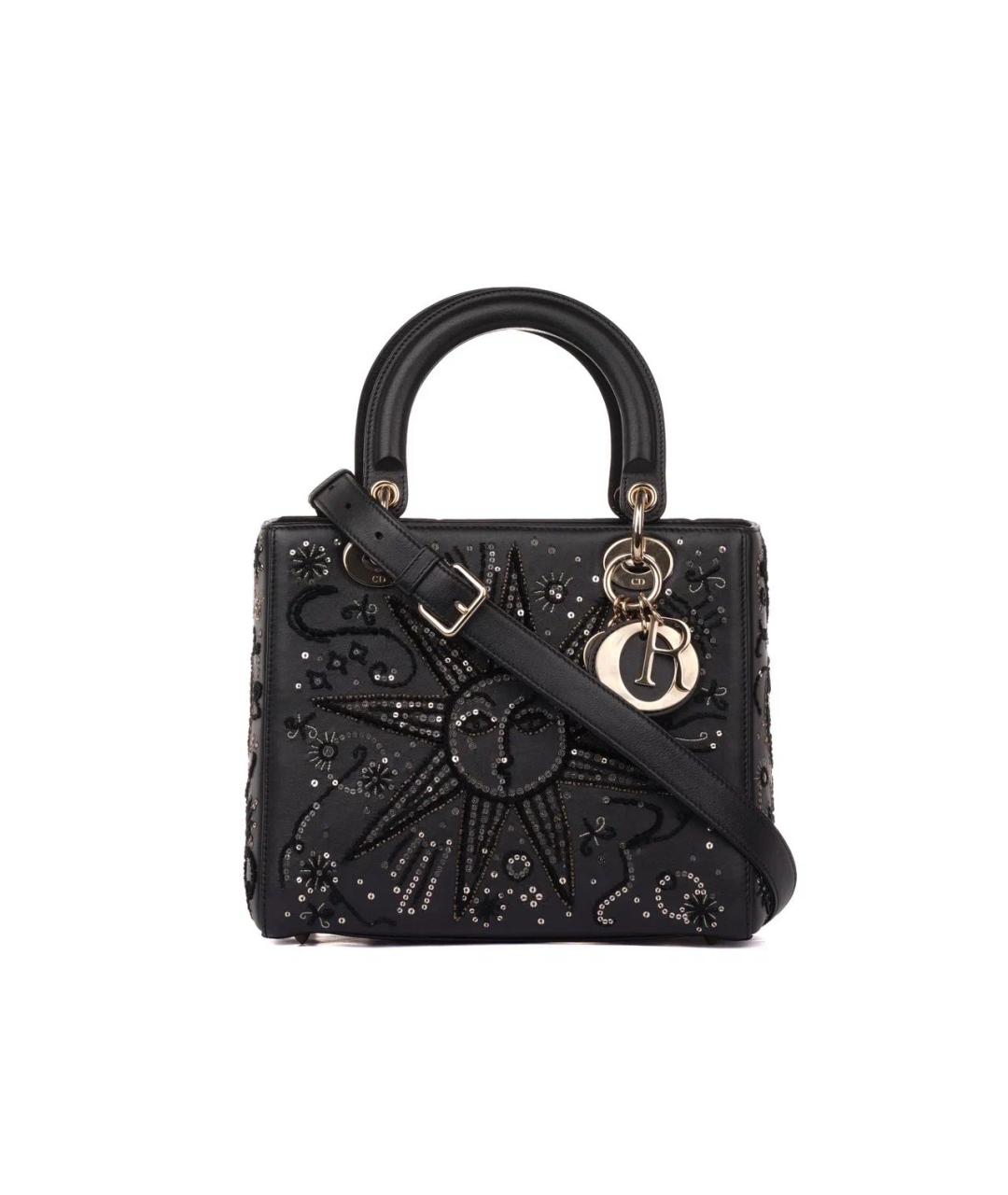 CHRISTIAN DIOR Черная кожаная сумка с короткими ручками, фото 9