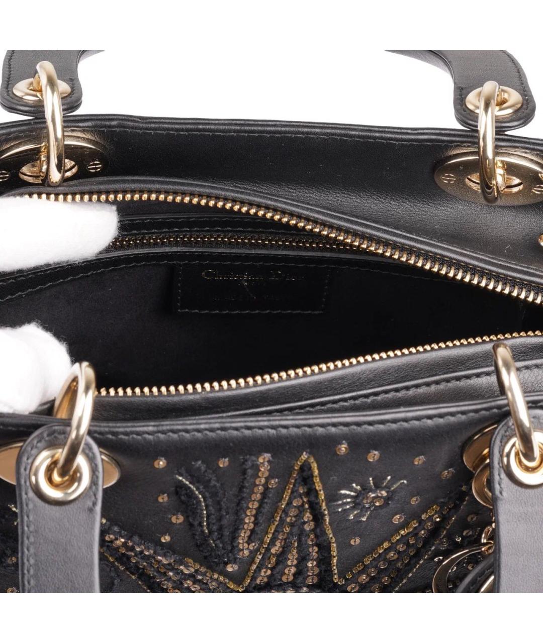 CHRISTIAN DIOR Черная кожаная сумка с короткими ручками, фото 8