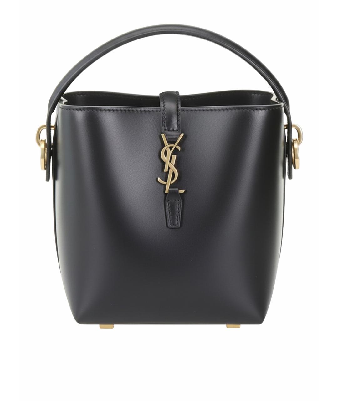 SAINT LAURENT Черная кожаная сумка через плечо, фото 1