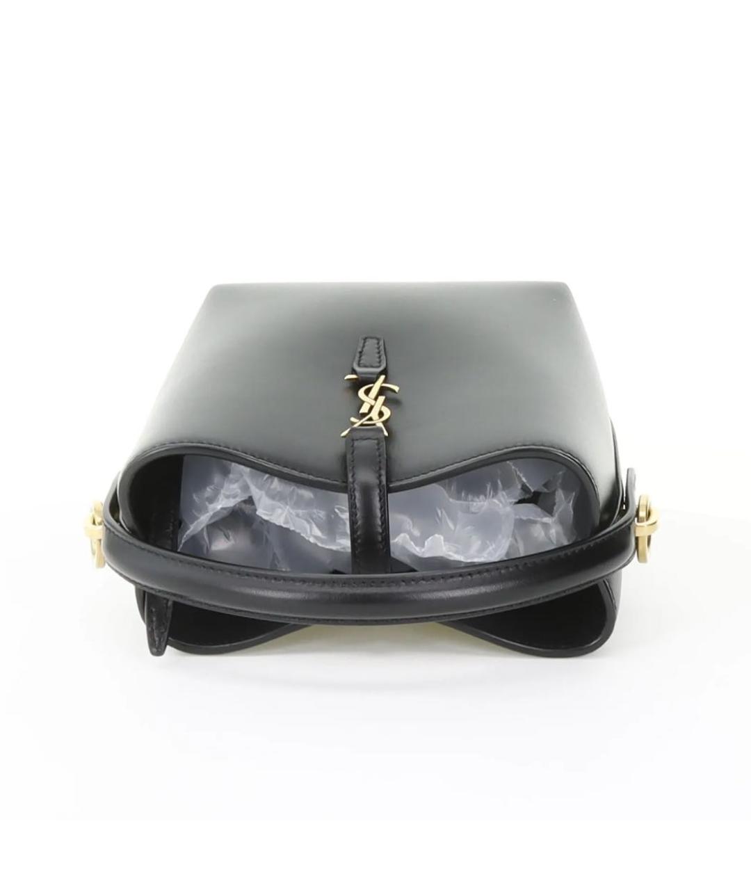 SAINT LAURENT Черная кожаная сумка через плечо, фото 5
