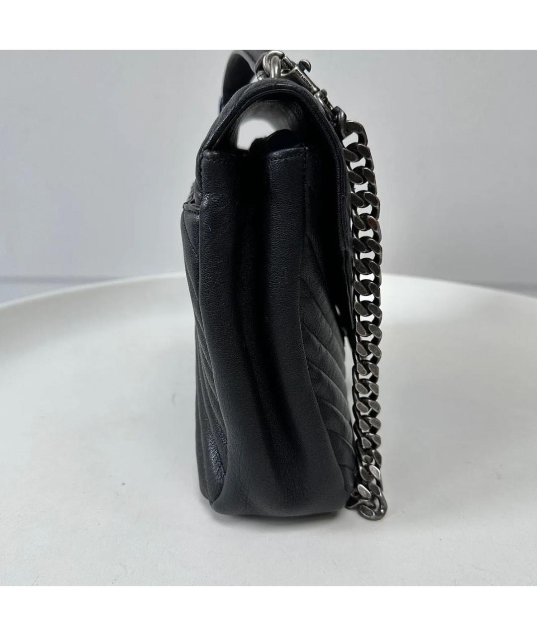 SAINT LAURENT Черная кожаная сумка тоут, фото 3