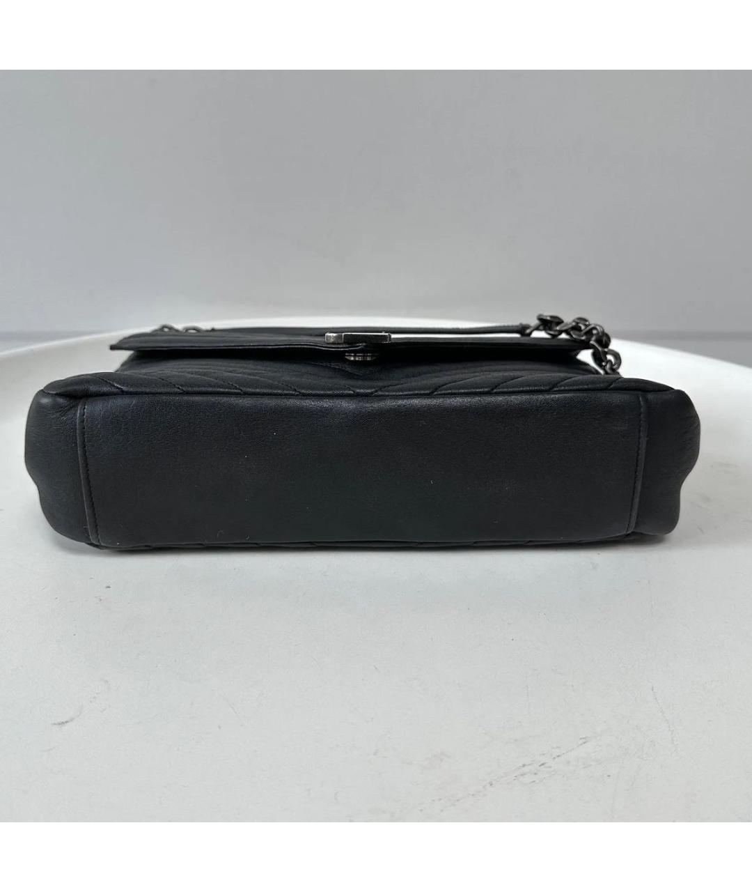 SAINT LAURENT Черная кожаная сумка тоут, фото 6