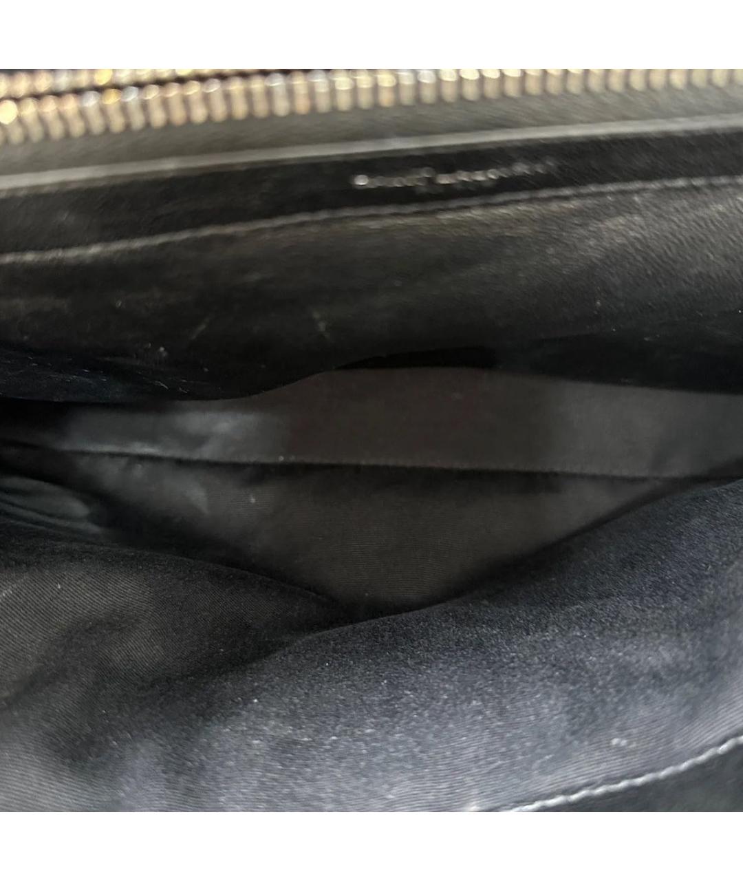 SAINT LAURENT Черная кожаная сумка тоут, фото 4