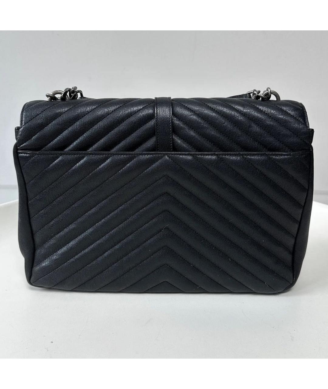 SAINT LAURENT Черная кожаная сумка тоут, фото 2