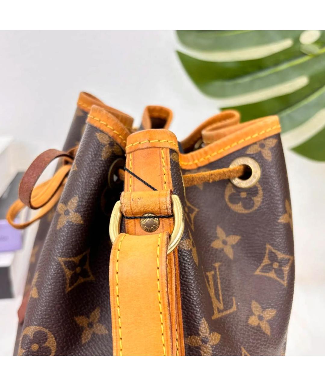 LOUIS VUITTON Коричневая кожаная сумка тоут, фото 4