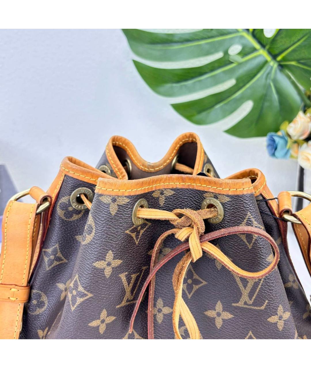 LOUIS VUITTON Коричневая кожаная сумка тоут, фото 7