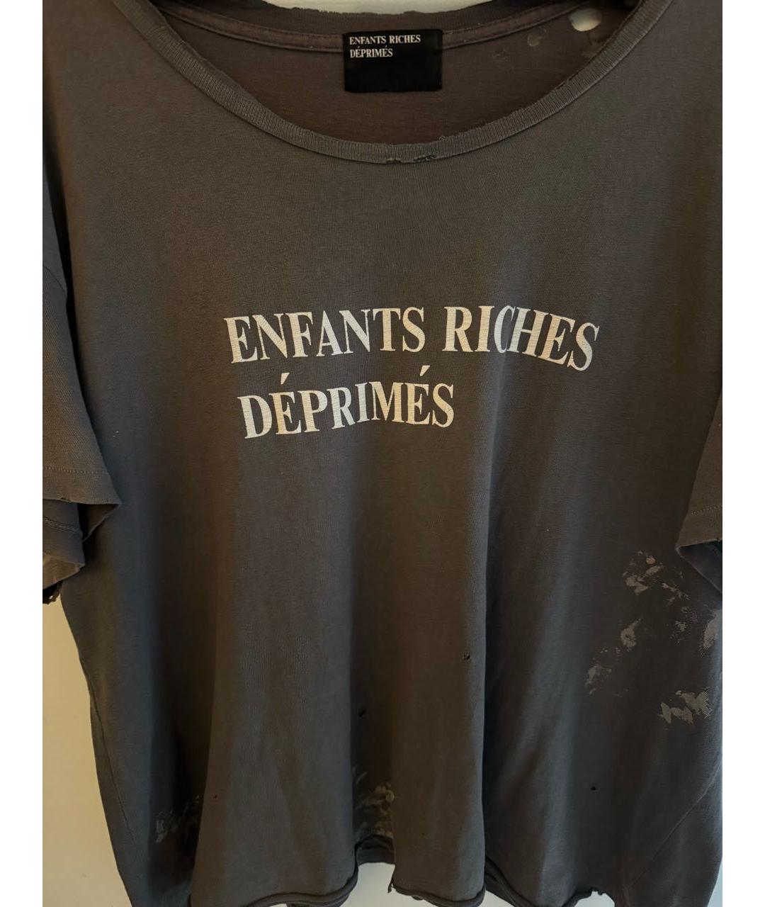 Enfants Riches Déprimés Антрацитовая хлопковая футболка, фото 3