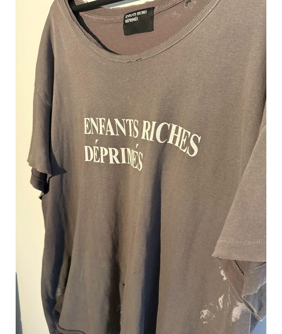 Enfants Riches Déprimés Антрацитовая хлопковая футболка, фото 4