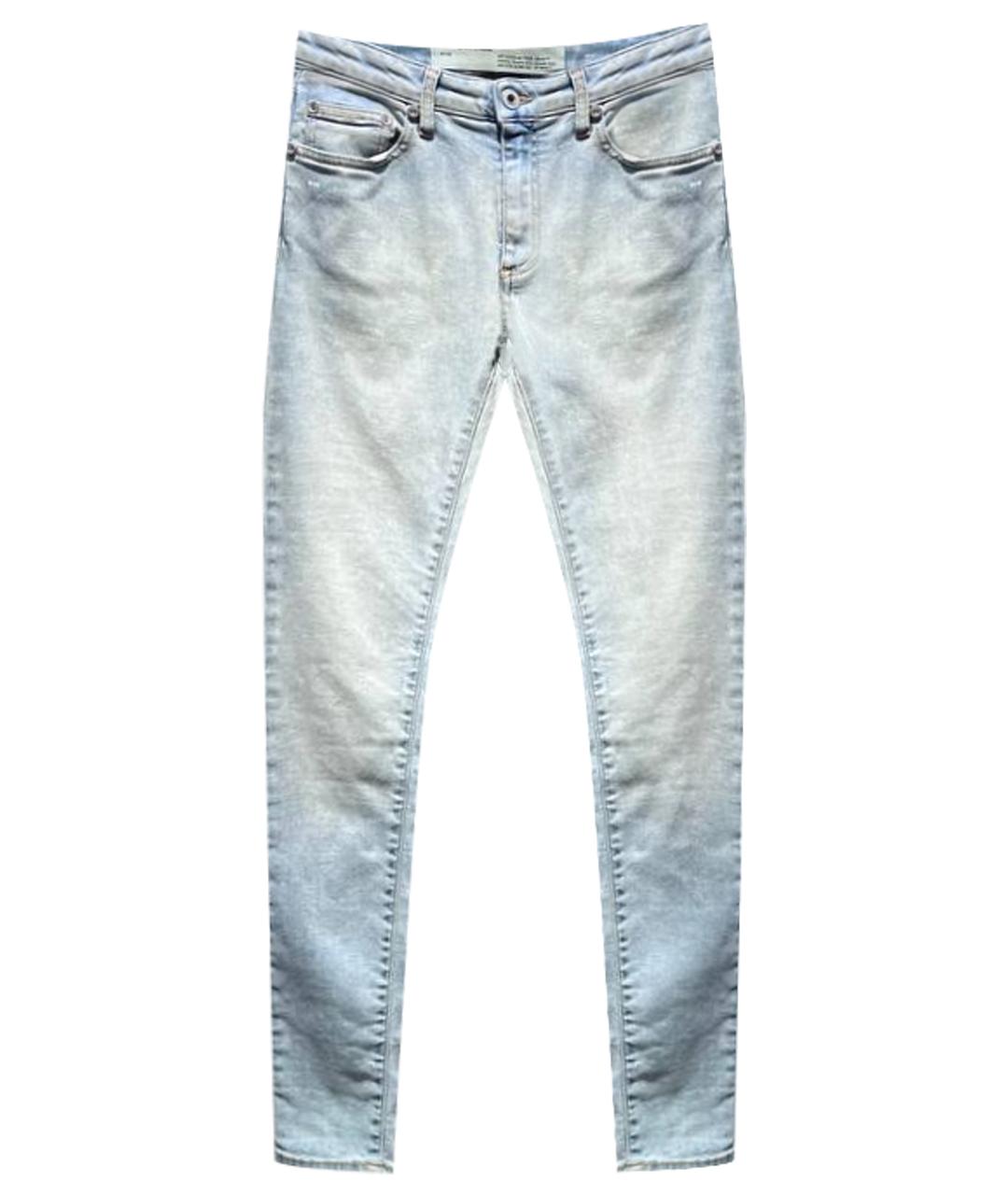 OFF-WHITE Голубые хлопковые джинсы слим, фото 1