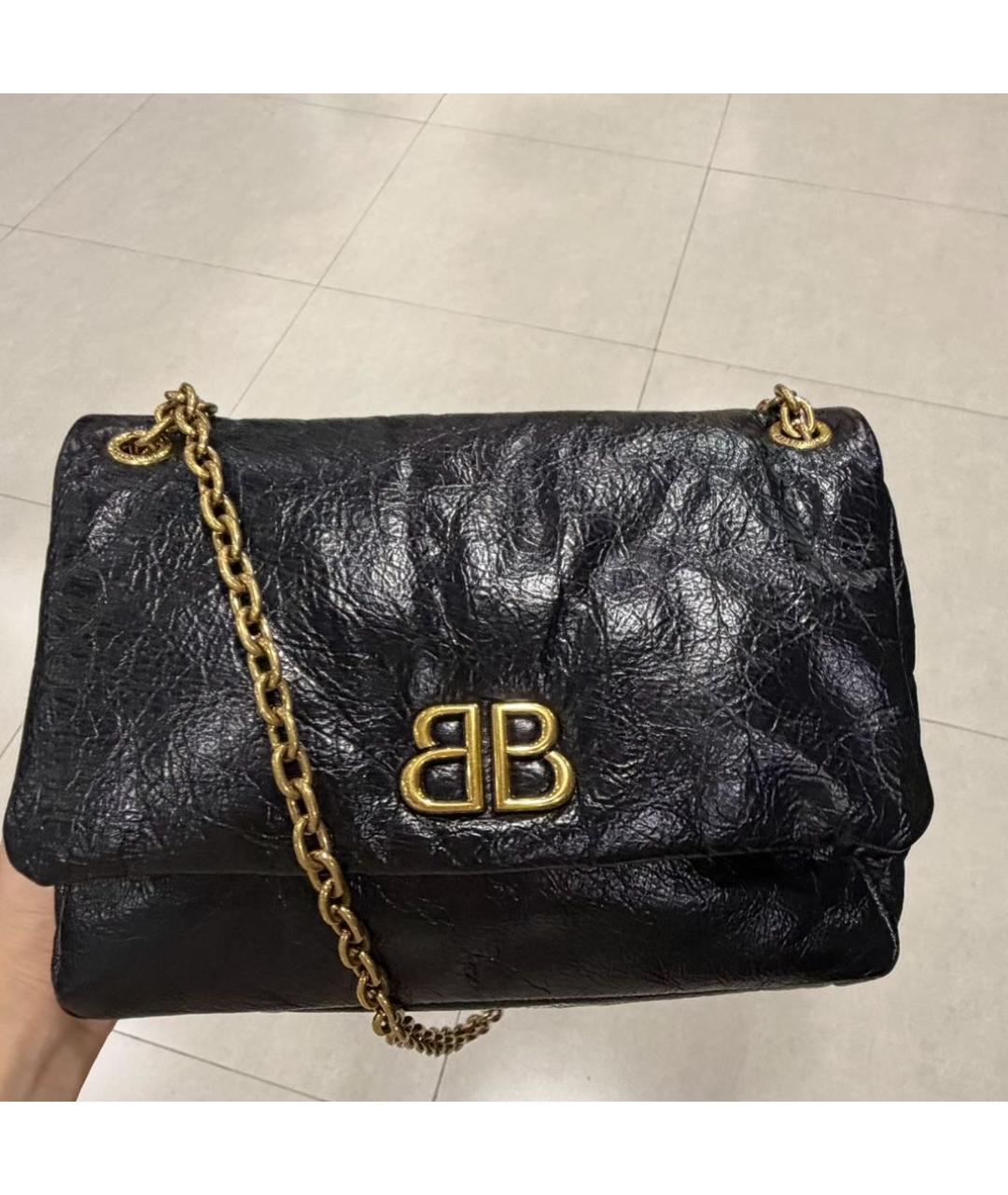 BALENCIAGA Черная кожаная сумка через плечо, фото 2