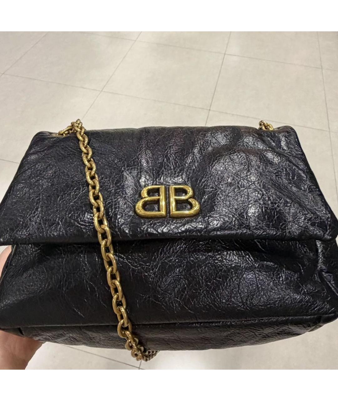 BALENCIAGA Черная кожаная сумка через плечо, фото 3