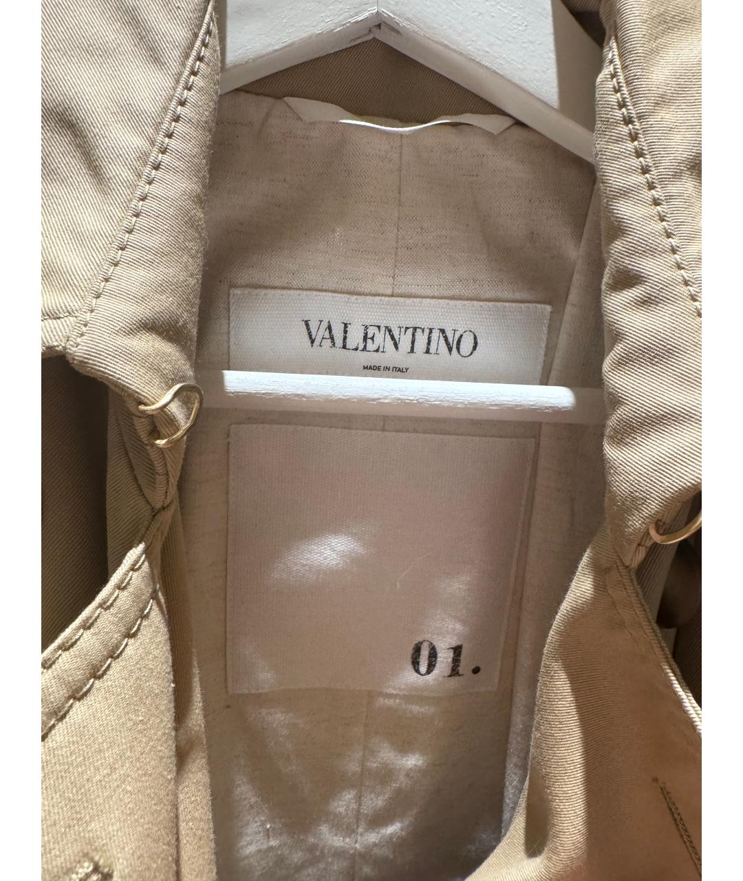 VALENTINO Бежевый хлопковый тренч/плащ, фото 3