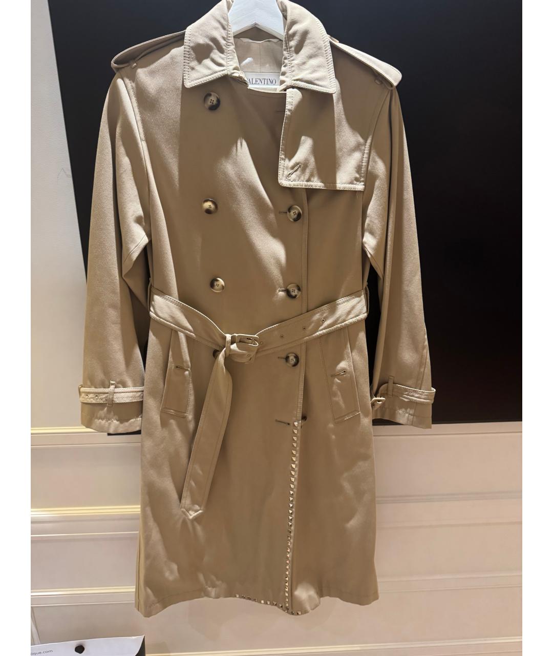 VALENTINO Бежевый хлопковый тренч/плащ, фото 4