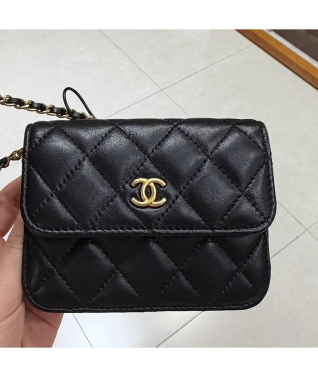 CHANEL Черная кожаная сумка через плечо, фото 2