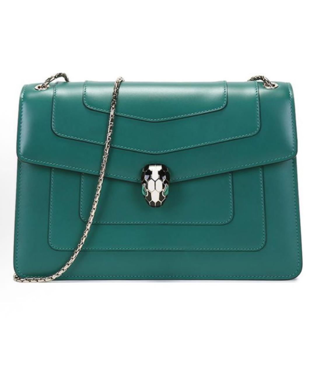 BVLGARI Зеленая кожаная сумка через плечо, фото 1