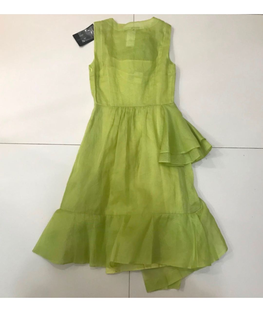 SPORTMAX Зеленые хлопковое коктейльное платье, фото 3