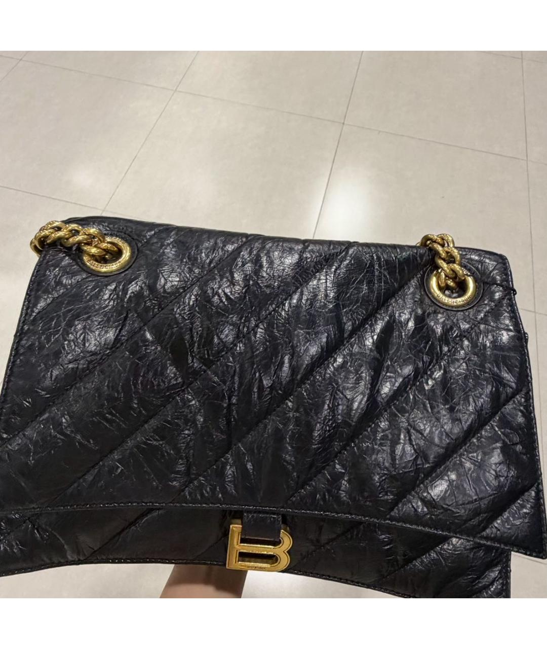 BALENCIAGA Черная кожаная сумка через плечо, фото 3