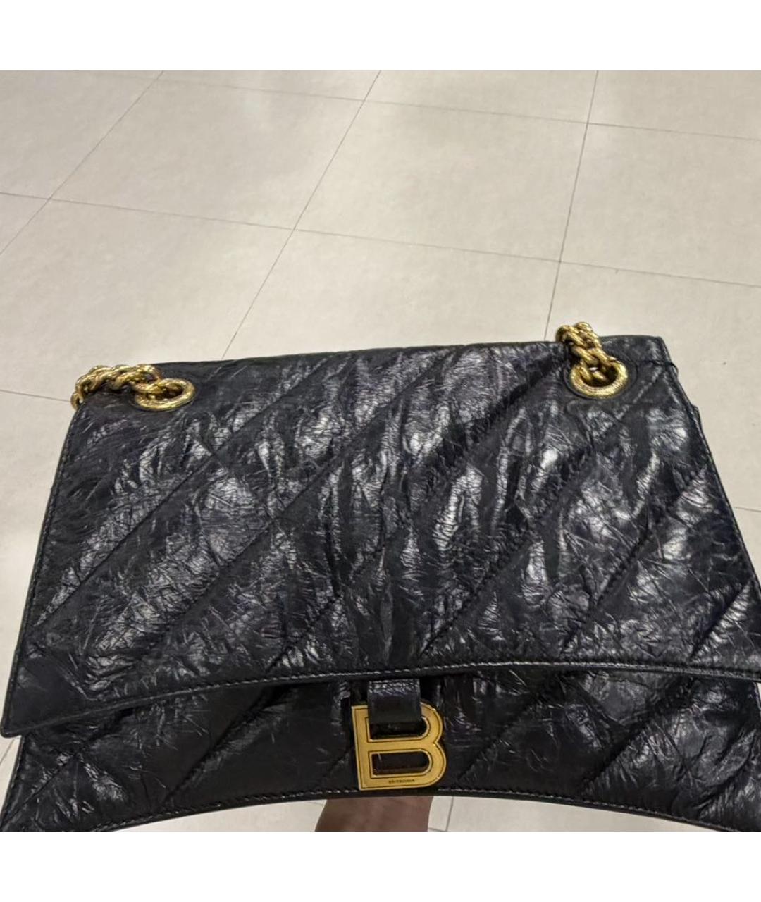 BALENCIAGA Черная кожаная сумка через плечо, фото 2