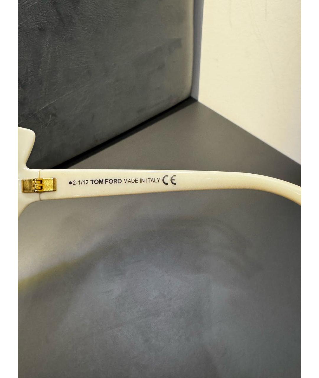 TOM FORD Бежевые пластиковые солнцезащитные очки, фото 5
