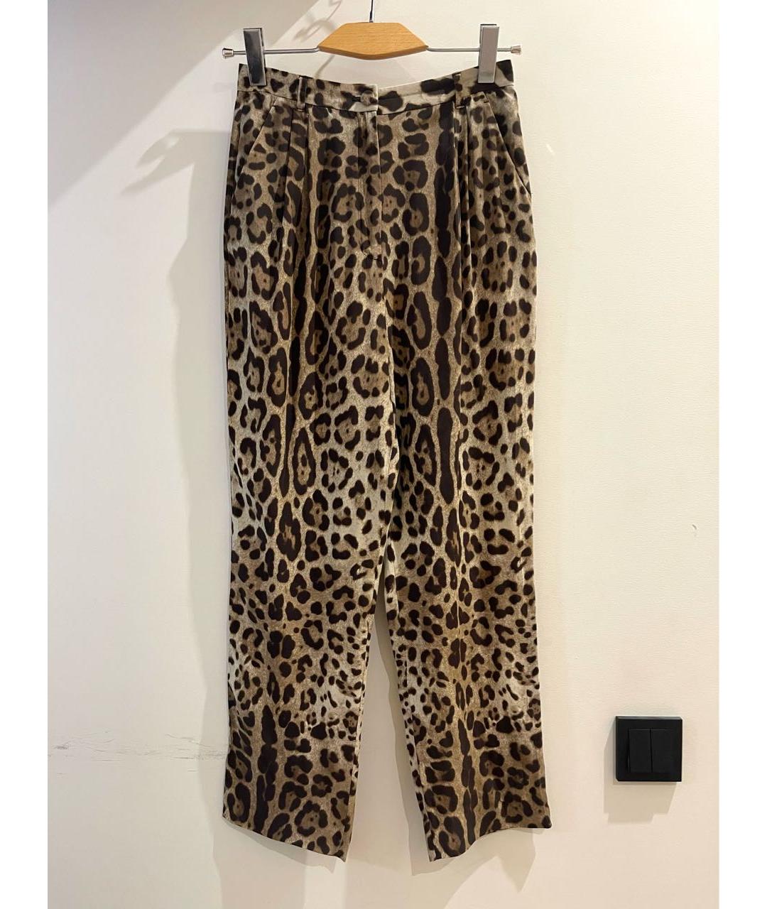 DOLCE&GABBANA Мульти шелковые прямые брюки, фото 9