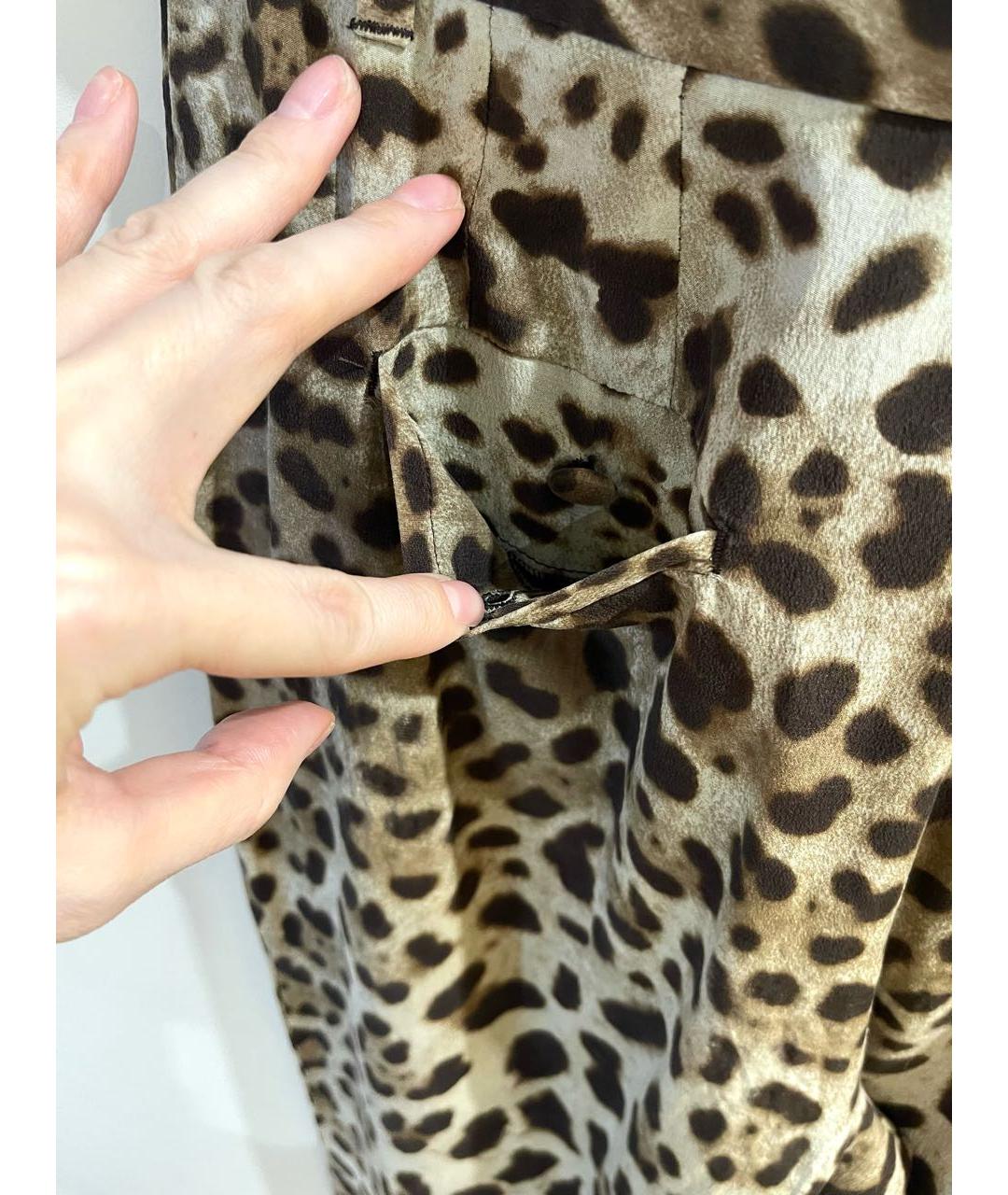 DOLCE&GABBANA Мульти шелковые прямые брюки, фото 8