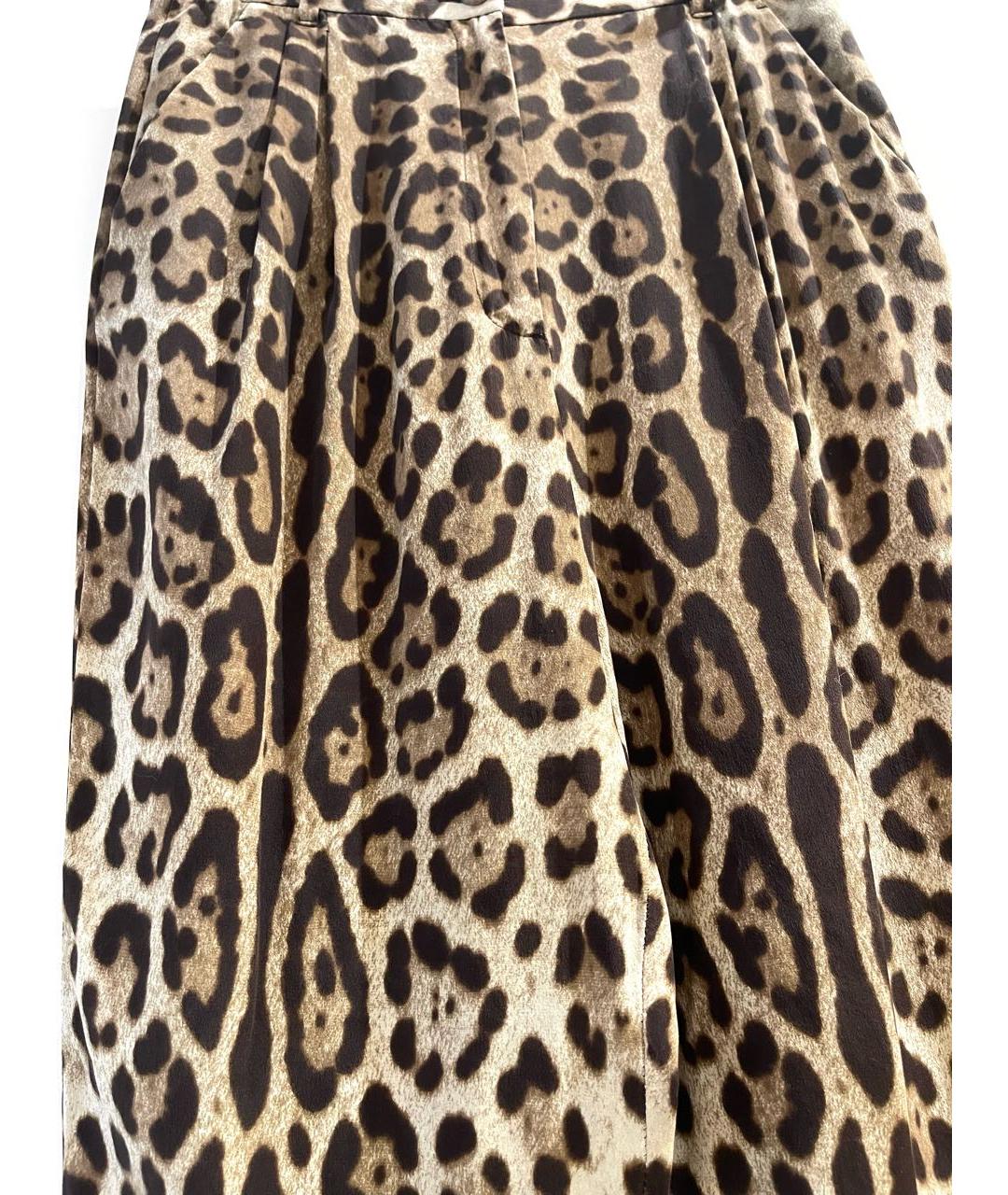 DOLCE&GABBANA Мульти шелковые прямые брюки, фото 4