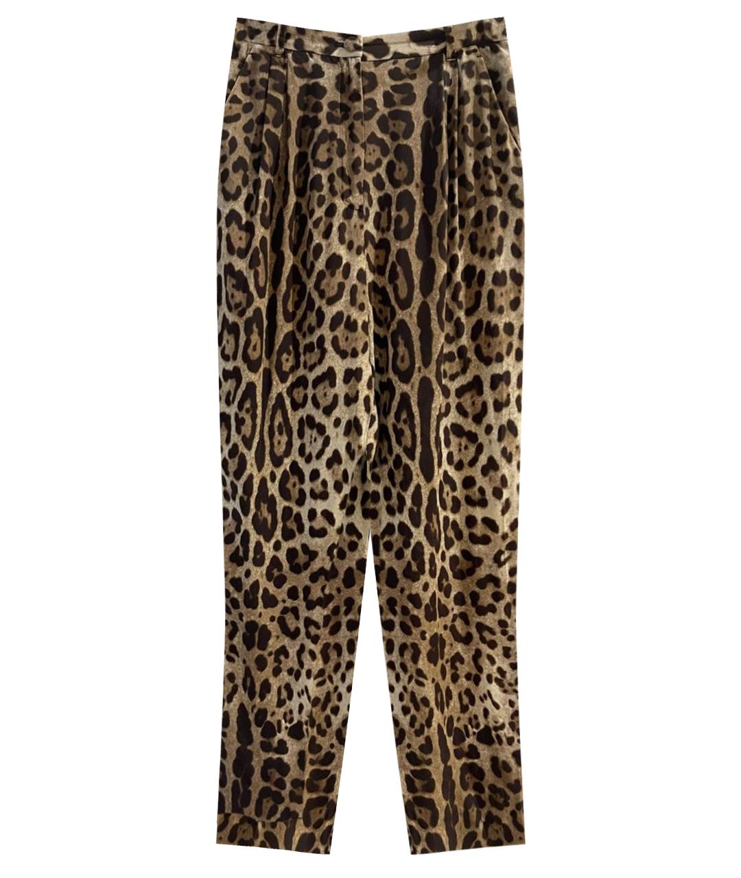 DOLCE&GABBANA Мульти шелковые прямые брюки, фото 1