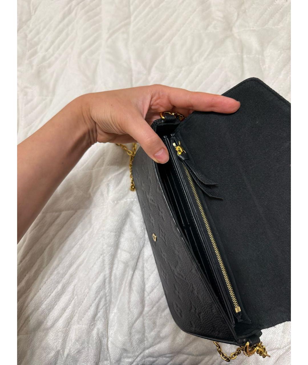 LOUIS VUITTON Черная кожаная сумка через плечо, фото 4