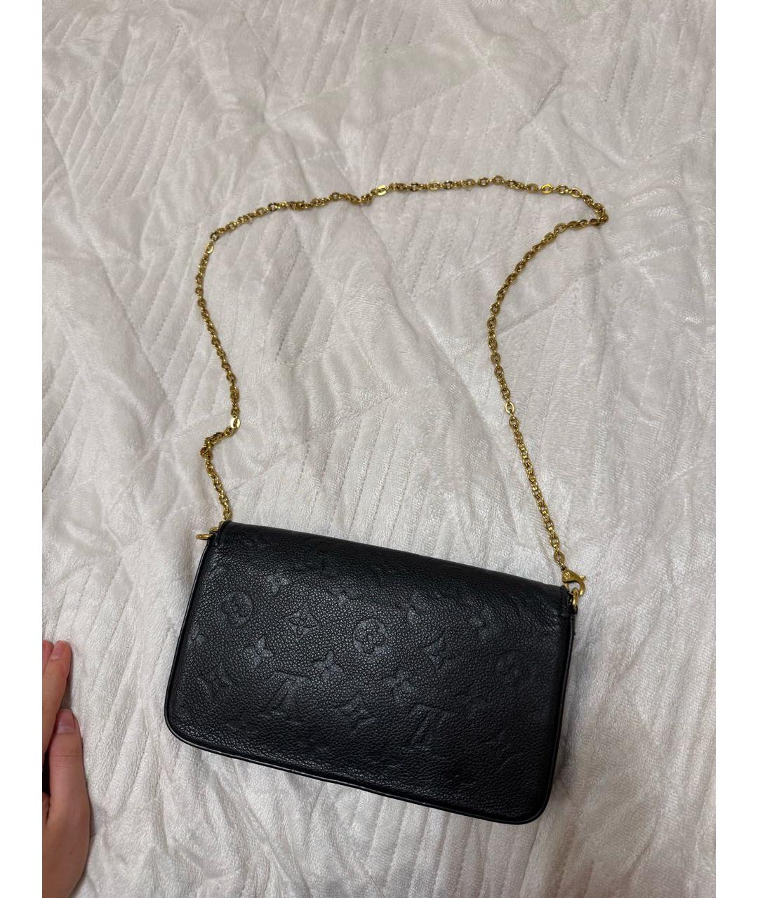 LOUIS VUITTON Черная кожаная сумка через плечо, фото 5