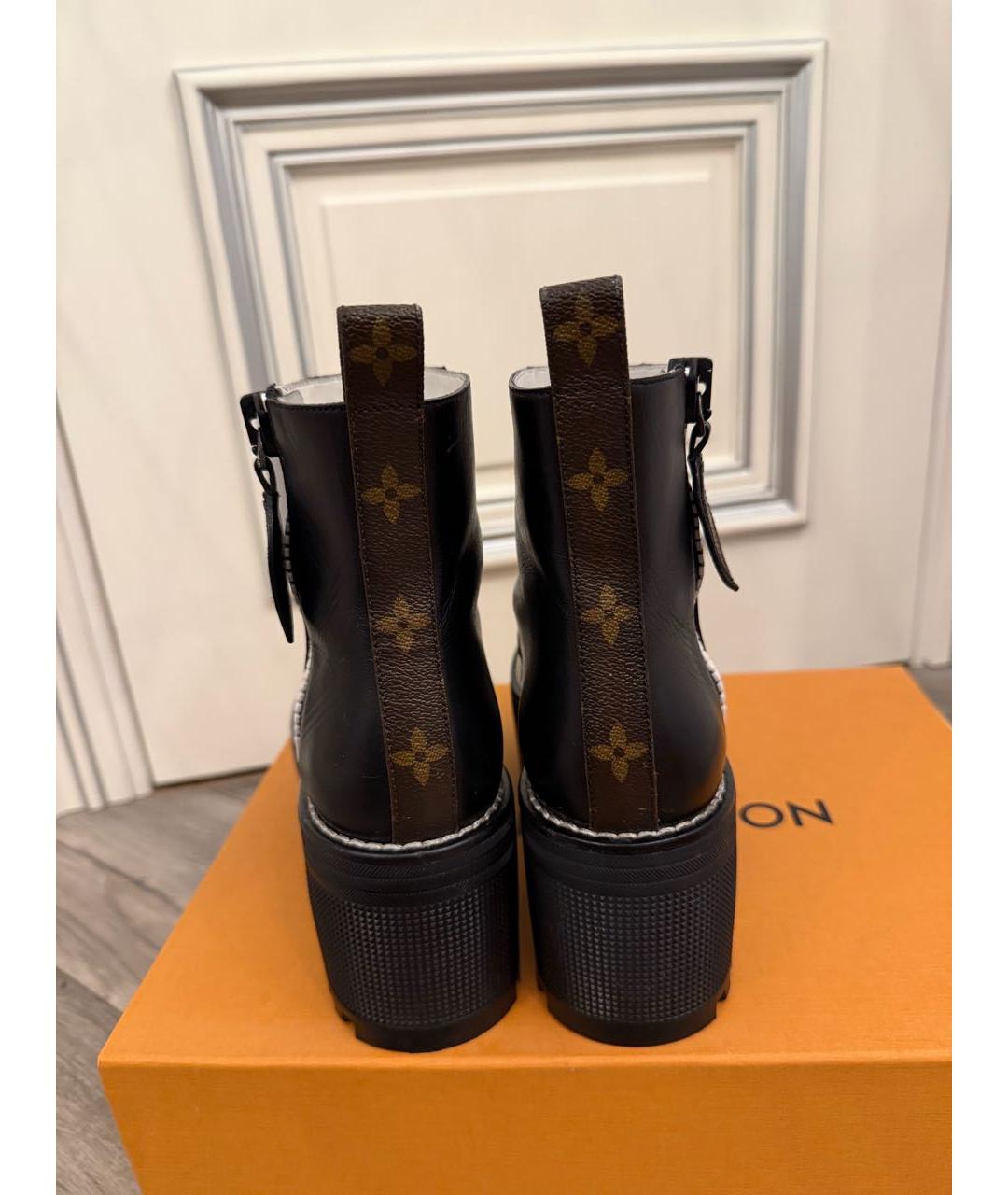 LOUIS VUITTON Черные кожаные полусапоги, фото 3