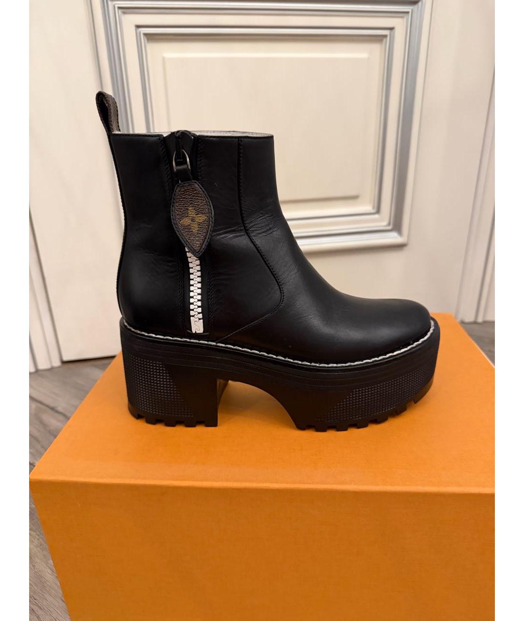 LOUIS VUITTON Черные кожаные полусапоги, фото 6